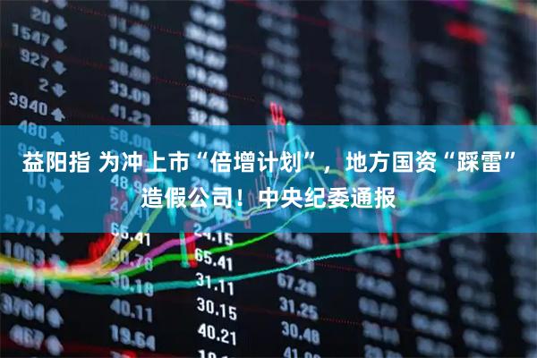 益阳指 为冲上市“倍增计划”，地方国资“踩雷”造假公司！中央纪委通报