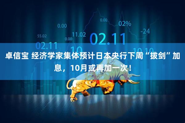 卓信宝 经济学家集体预计日本央行下周“拔剑”加息，10月或再加一次！